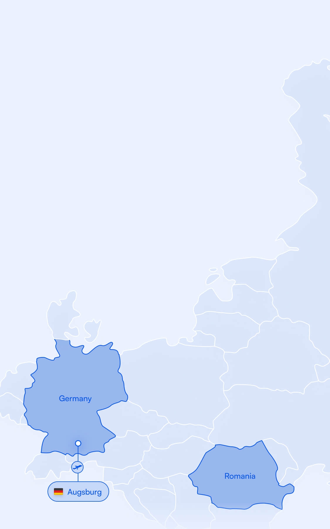 A map of Europe with Germany for mobile