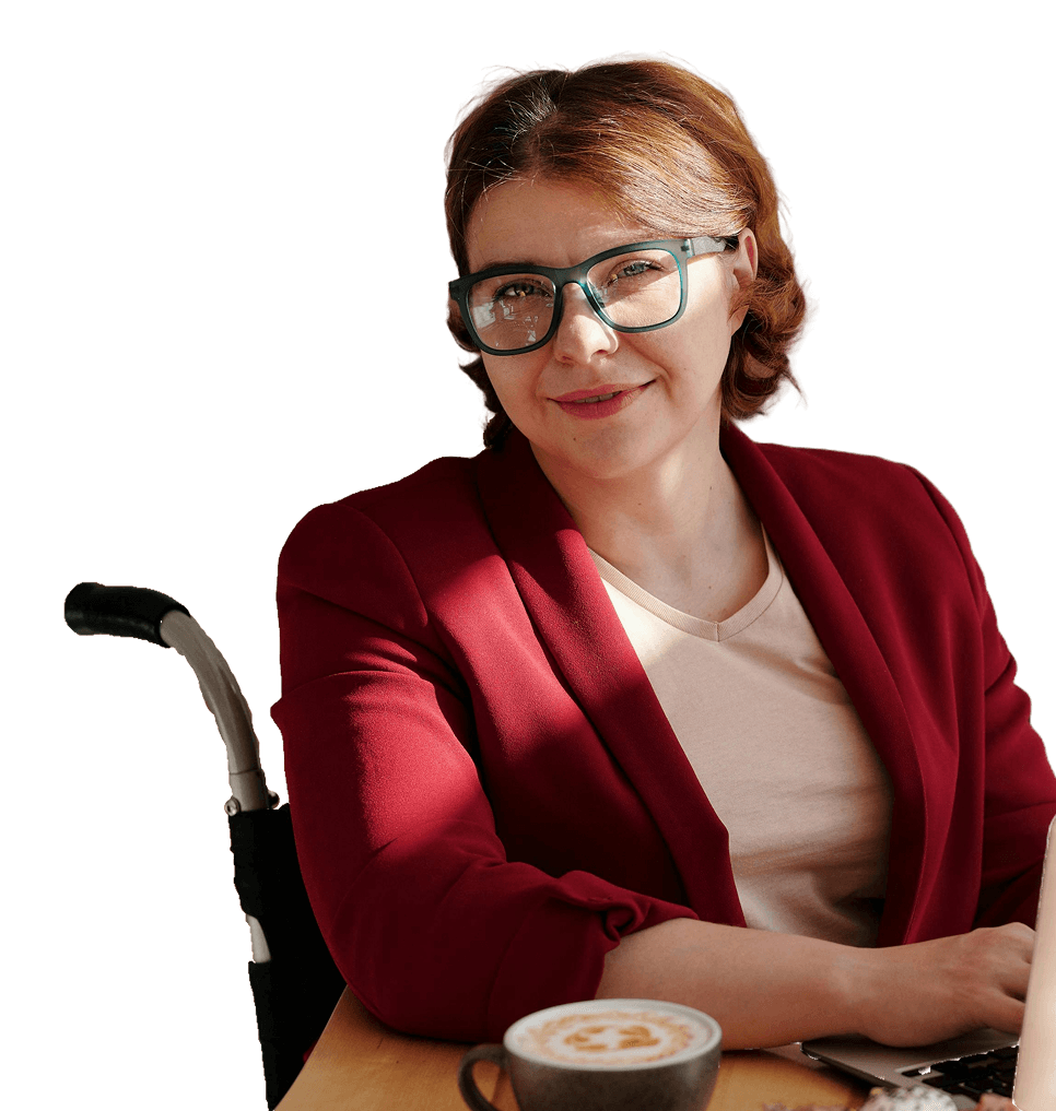 Woman in wheelchair