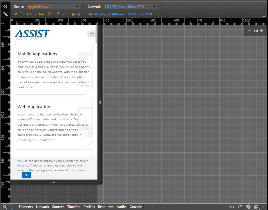 chrome developer tools - emulating devices and networks