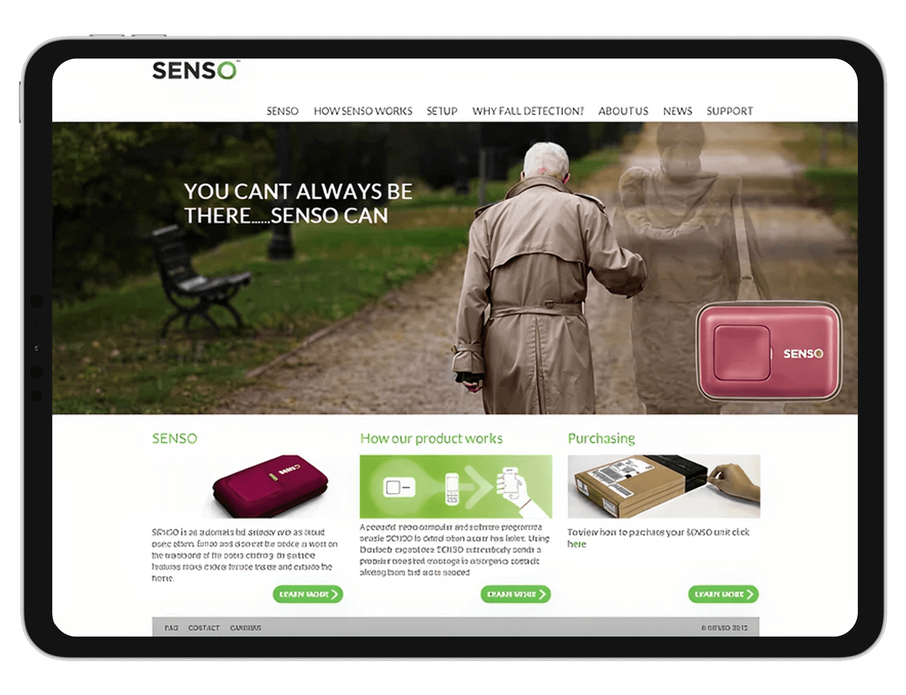 Senso UI on a tablet screen