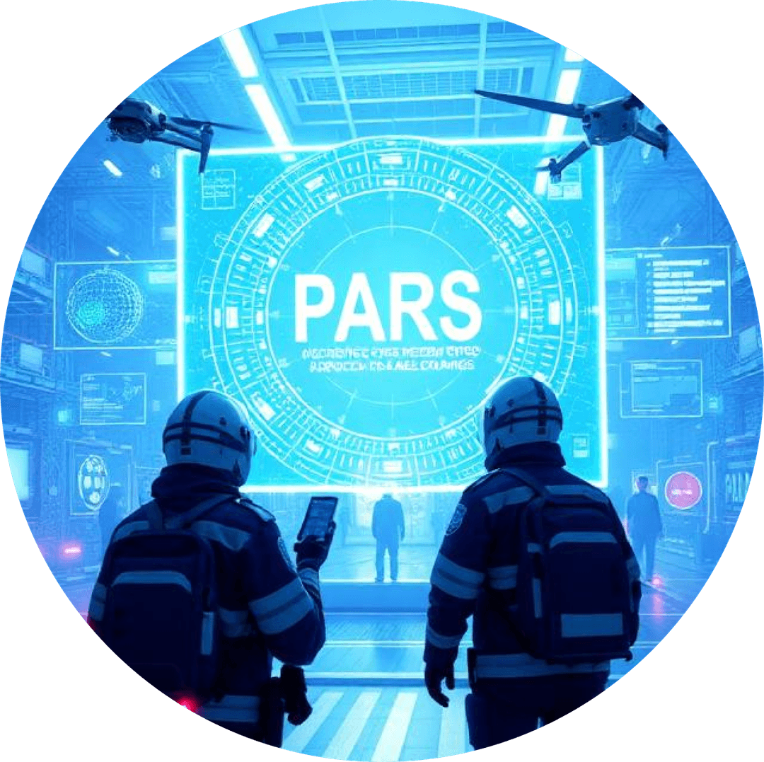 Image of first reponders getting real-time information from PARS