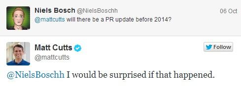 Matt Cutts about Page Rank update before 2014