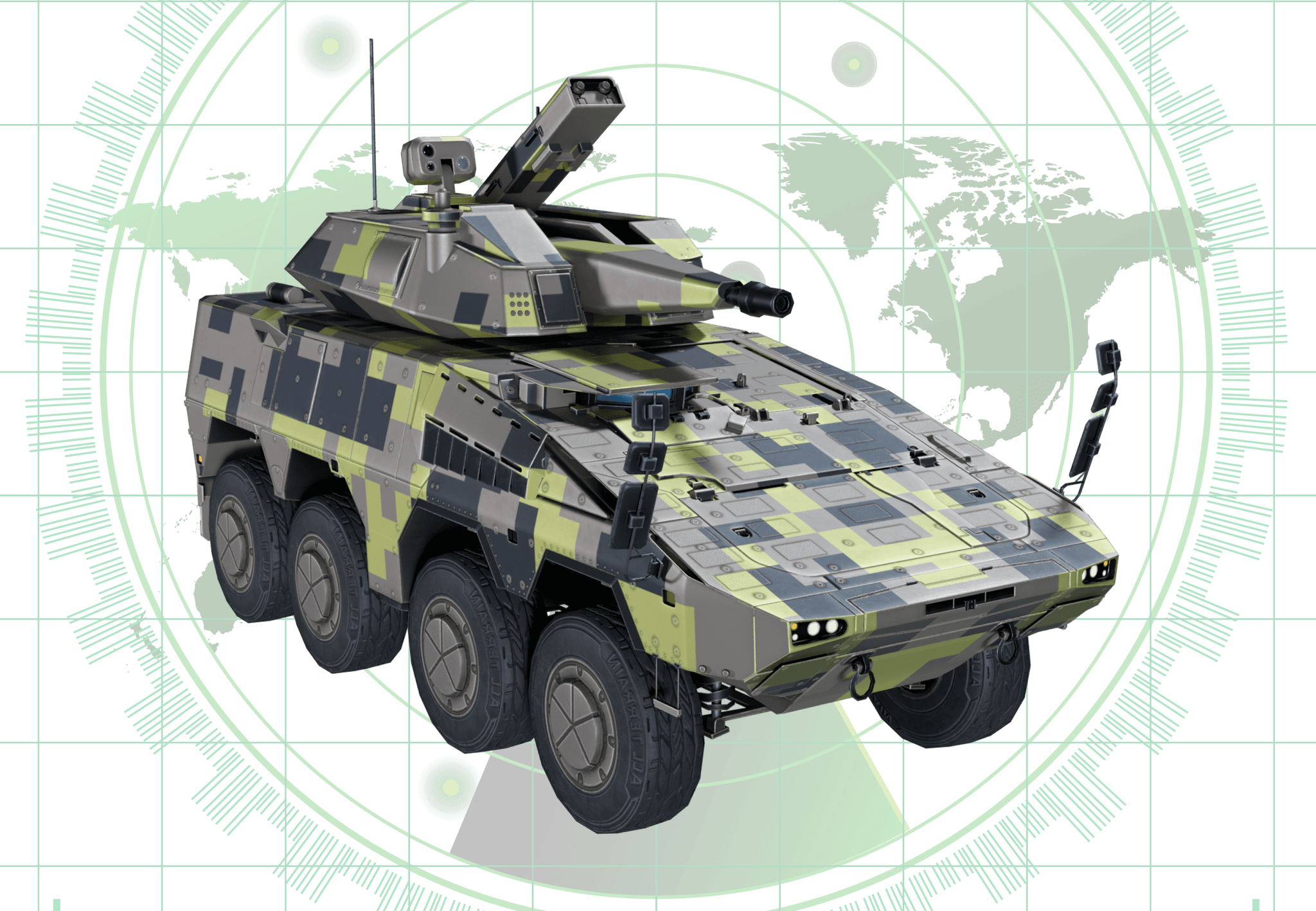 A Skyranger 30 short range air defence turret system