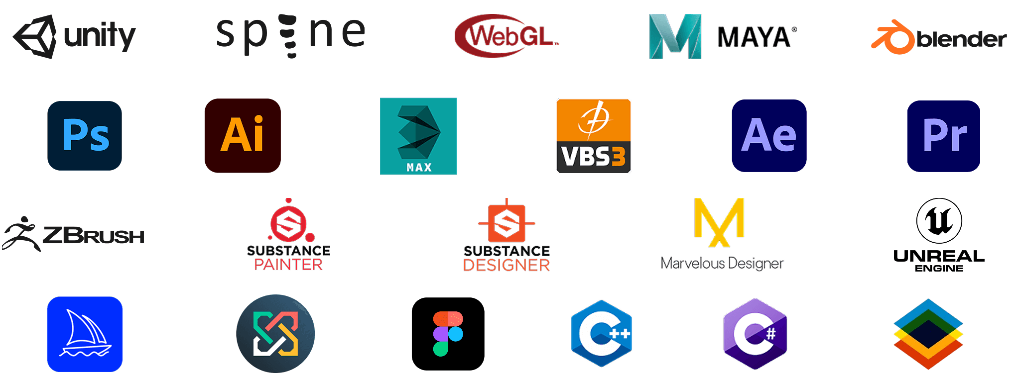 Image of different software applications logos