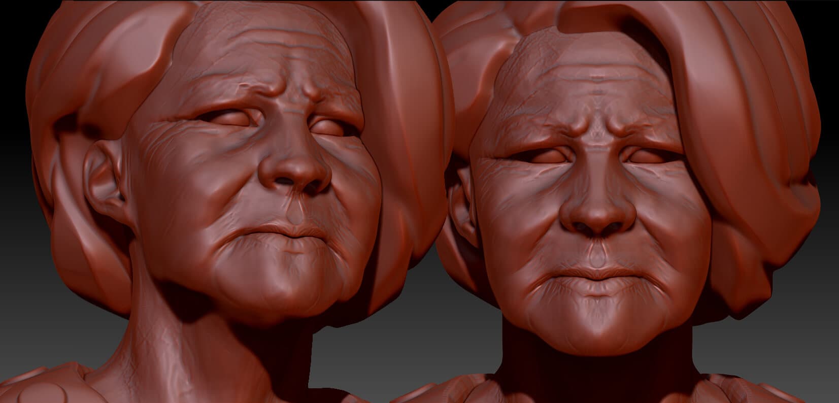 old female civil face detail