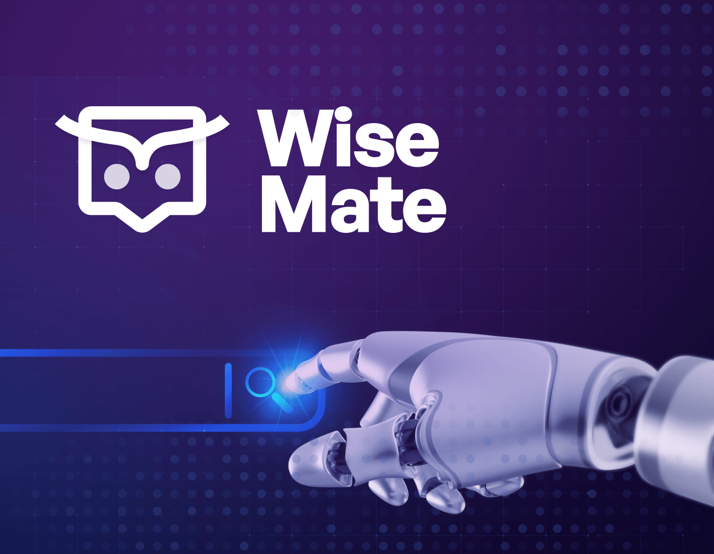 WiseMate logo and robotic arm