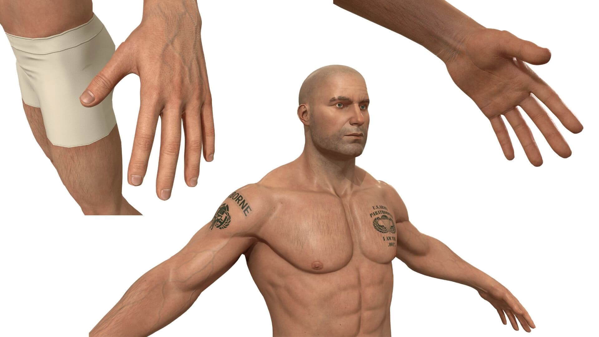 Game Character Production - Applying Industry Standards across Production Pipeline - human anatomy details - texturing in Substance Painter