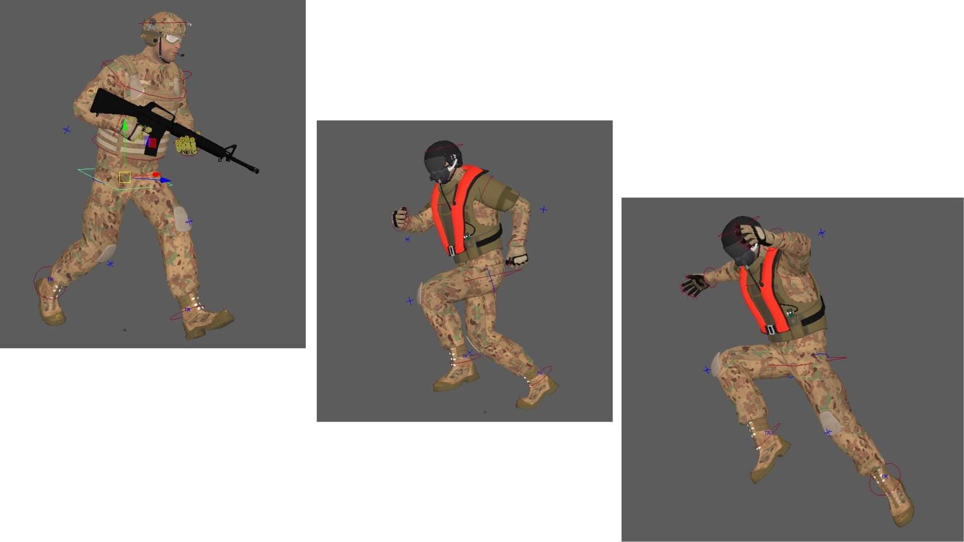 Game Character Production - Applying Industry Standards across Production Pipeline - skin weights in Maya ready to be animated