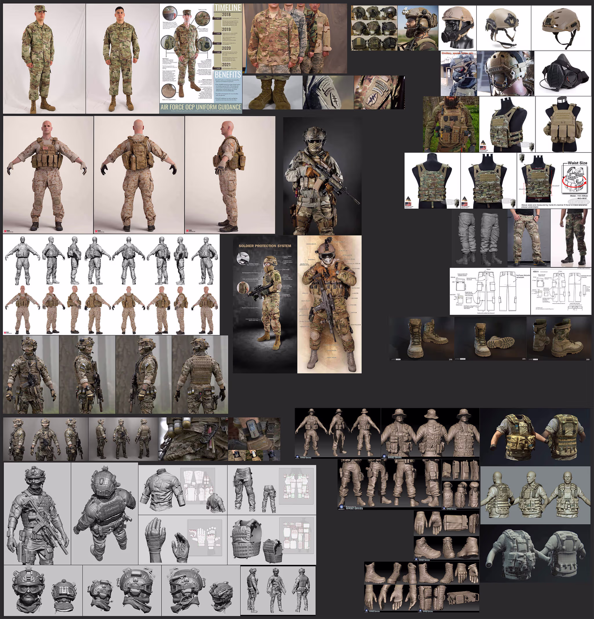 Game Character Production - Applying Industry Standards across Production Pipeline - reference board using PureRef