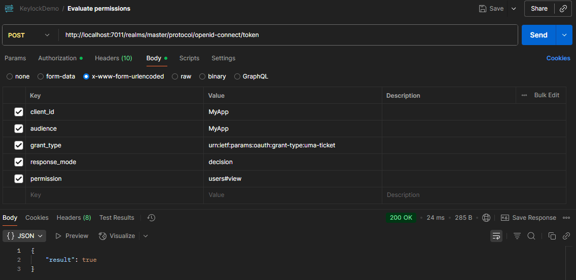 ASSIST_Software_Keycloak_Postman_show_granted_access