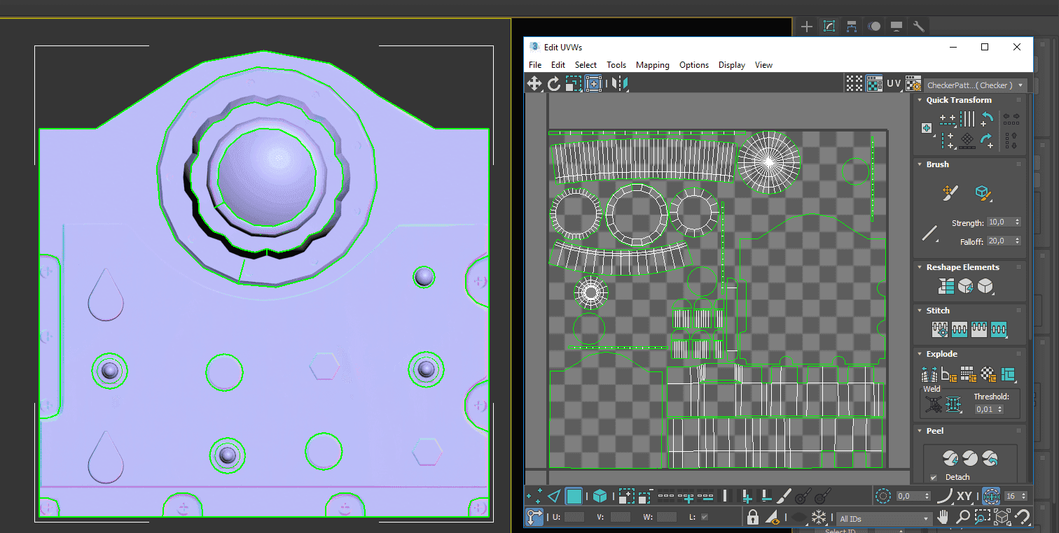 Hard-surface-modeling-with-PBR-texturing-low-poly-Uv-map-ASSIST-Software