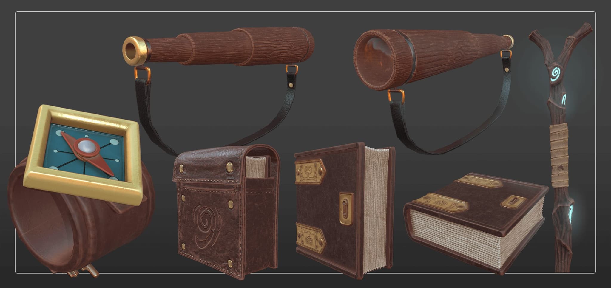 Stylized adventure props
