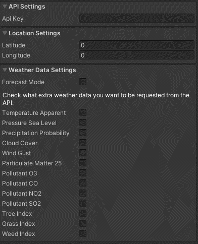 Weather Data Settings Real-time Weather PRO