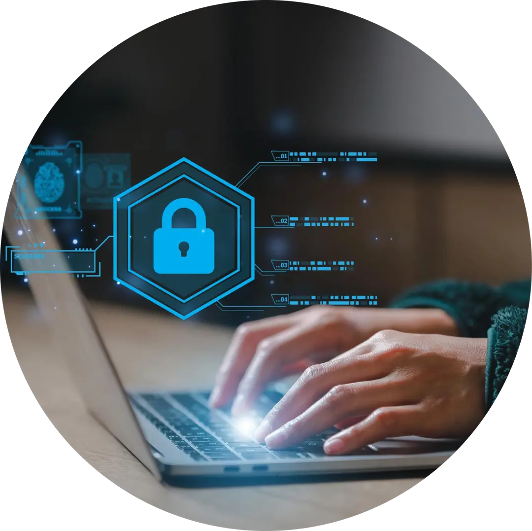 Person typing on laptop