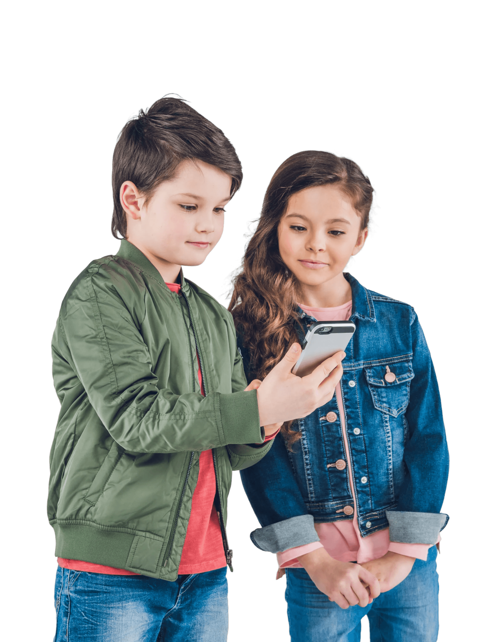 Children using smartphone