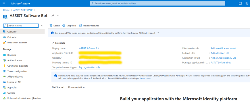 Application ID and Bot ID in Microsoft Azure