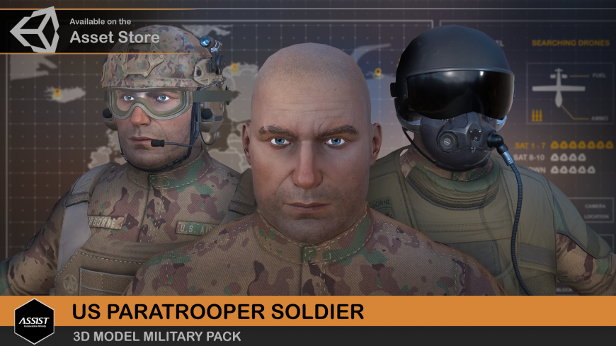 3d Us Paratrooper Soldier Now Available On The Unity Asset Store Assist Software Romania