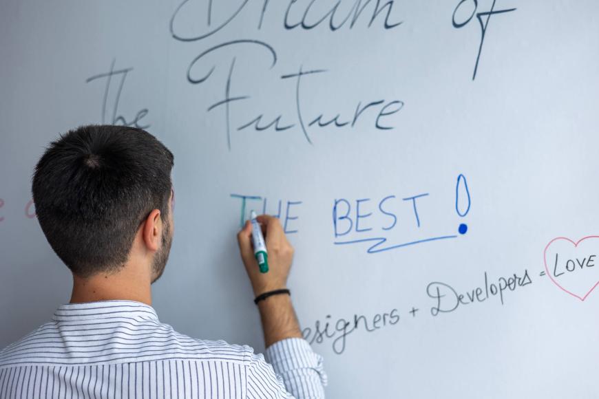 Software Engineering Team Writing on Walls AI department