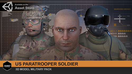 3D US Paratrooper Soldier on the Unity Asset Store - ASSIST Software 
