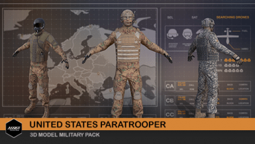 3D US Paratrooper Soldier - Game Character Production - Applying Industry Standards across Production Pipeline - promoted picture